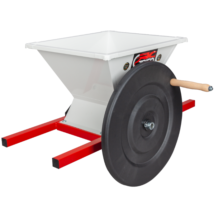 Zdrobitor de Struguri Manual EvoTools PMN - Cuvă Emailată 400 x 400, Acționare cu Volantă
