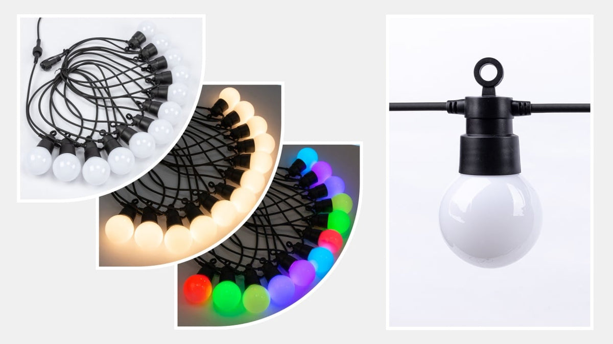 Ghirlandă Luminoasă cu Panou Solar 6,5 m - 10 Becuri LED, Uz Exterior și Interior