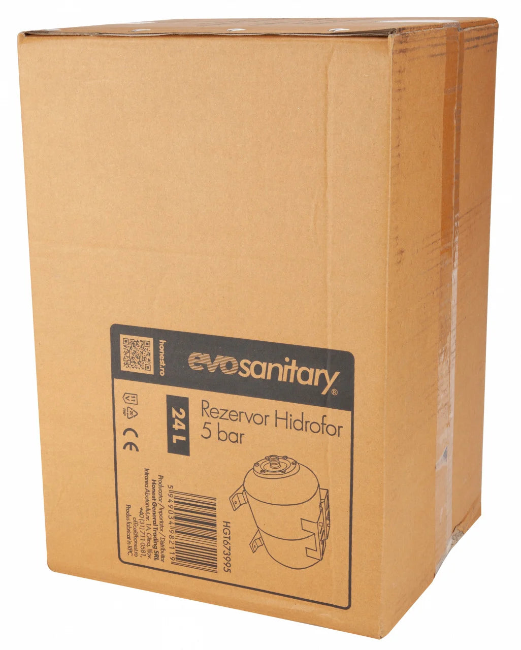 Rezervor Hidrofor EvoSanitary 24 L - Presiune 5 bar, Oțel Vopsit, Membrană EPDM