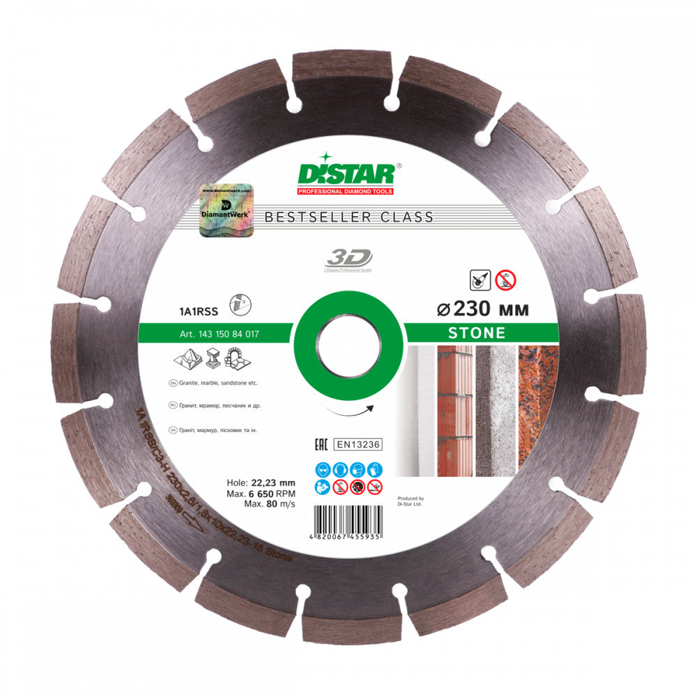 Disc Diamantat pentru Piatră 1A1RSS/C3-H - Dimensiuni 125 x 2,2/1,4 x 8 x 22,23-10 mm