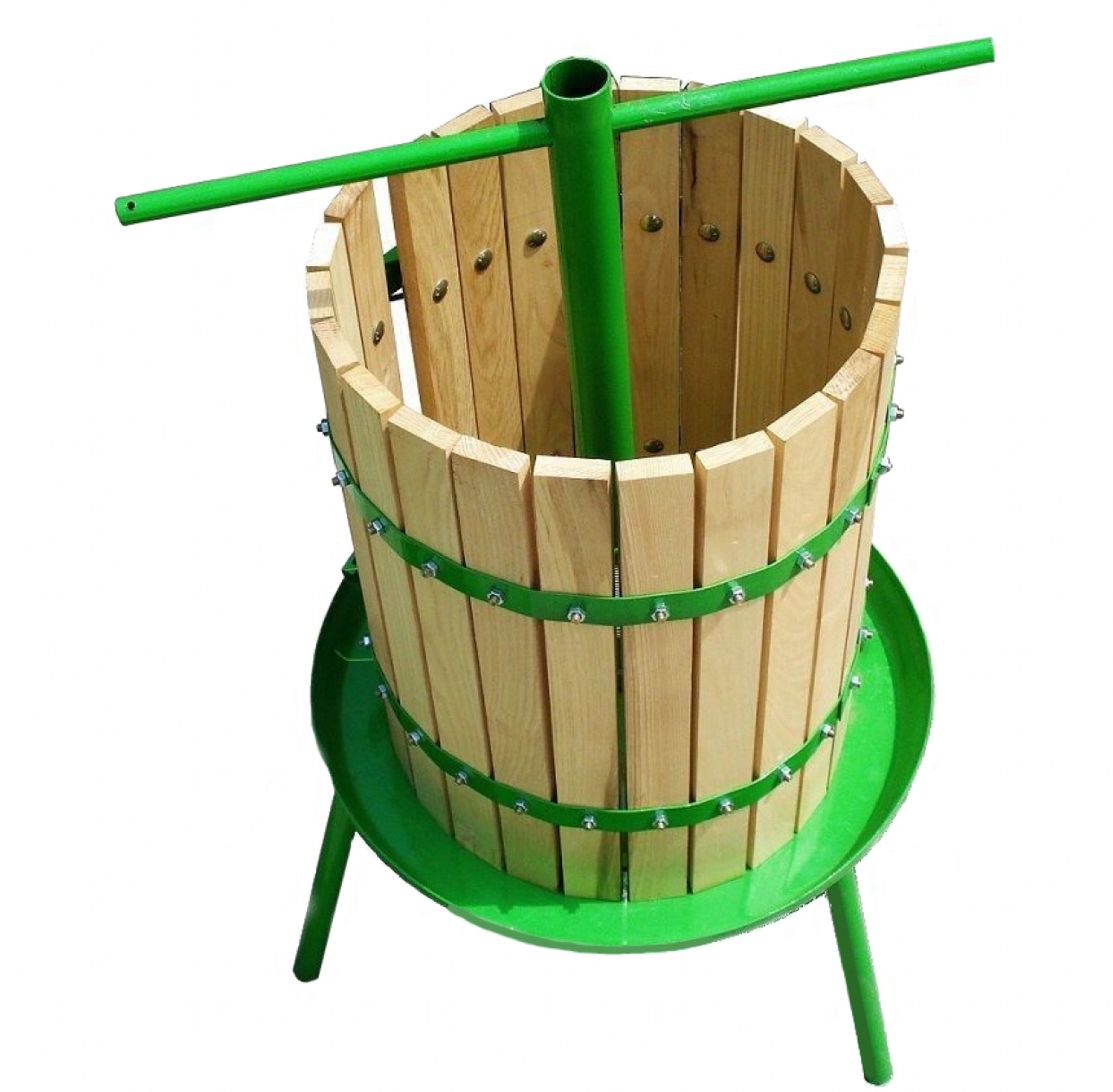 Teasc de Struguri Manual EvoTools 32 L - Coș Lemn Ø 32,5 cm, Înălțime 45 cm, Vinificație