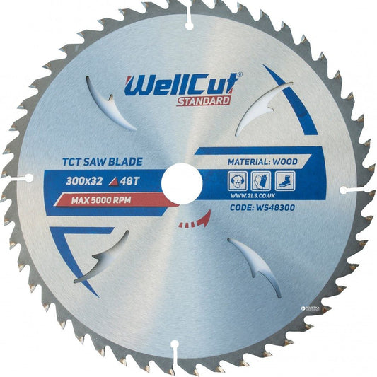 Disc pentru Lemn Wellcut Standard Ø 300 x 32 mm 48T - Tăiere Netedă, Atelier și Șantier