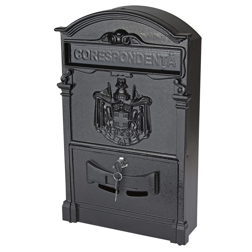 Cutie Poștală Antic 255 x 410 x 80 mm - Aluminiu și Oțel Vopsit, Închidere cu 2 Chei, Exterior