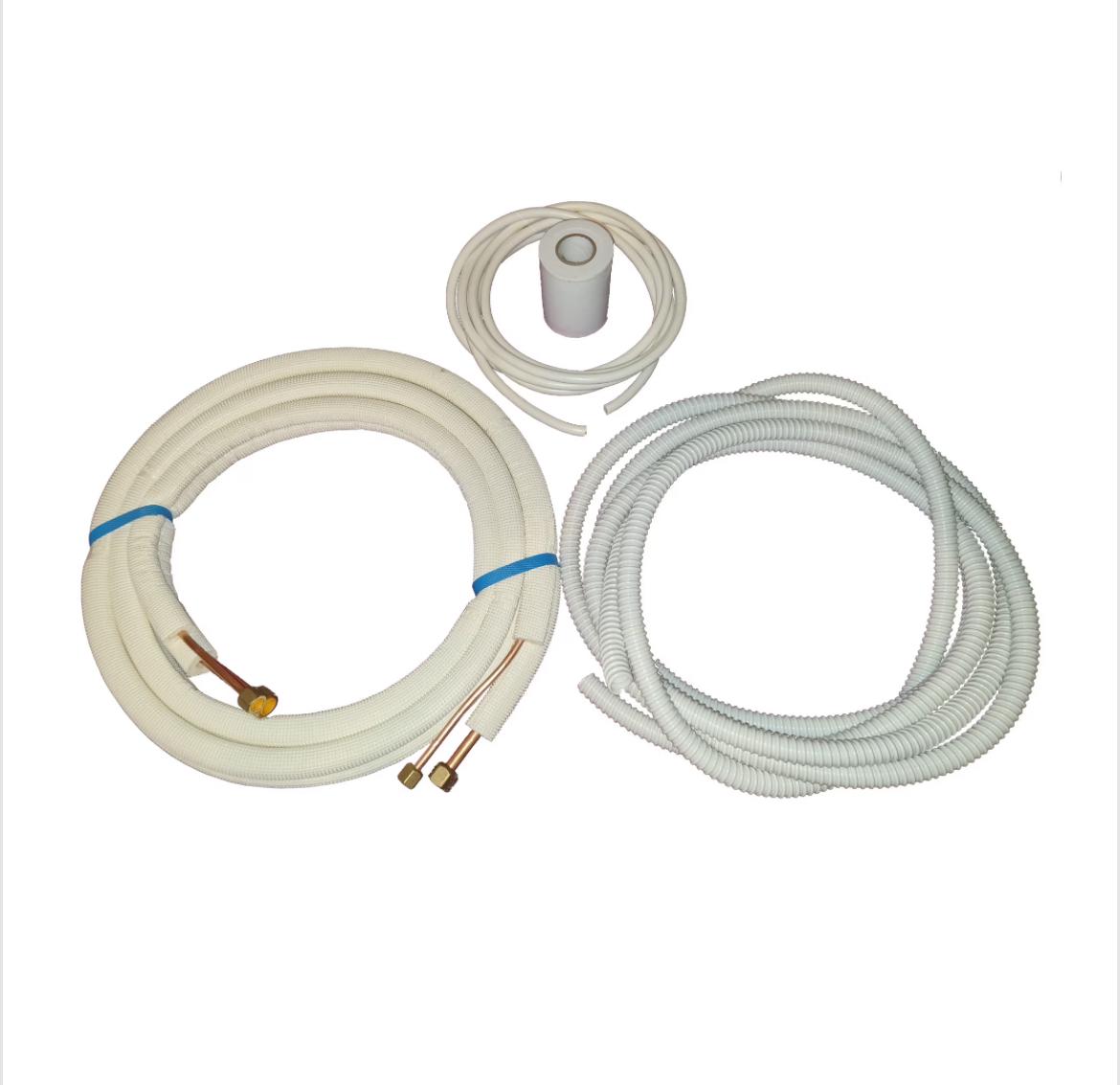 Kit Montaj Aer Condiționat 9-12.000 BTU - Țeavă Cupru Izolată 3 m, Furtun Condens și Cablu