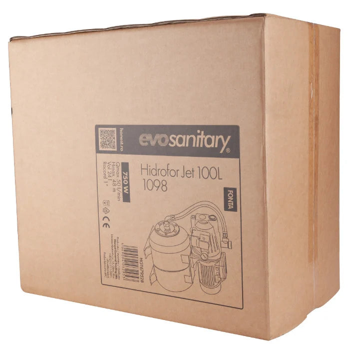 Hidrofor EvoSanitary Jet 100L 1098 - 750 W, Vas 24 L, Alimentare Automată cu Apă