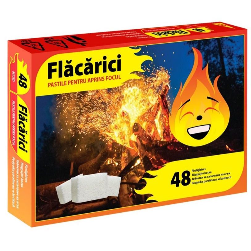 Pastile de Aprins Focul Flăcărici - Set 10 Cutii, 480 buc, Sobe, Șeminee și Grătar