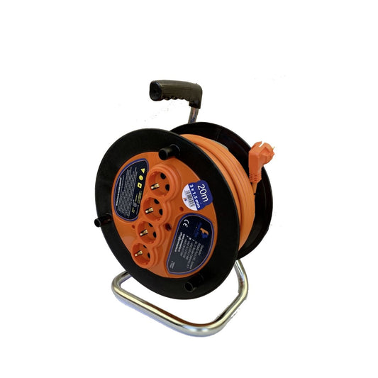 Derulator Prelungitor 4 Prize, Cablu 3 x 1,5 mm2, Lungime 20 m - IP20, 16 A, Tambur Plastic