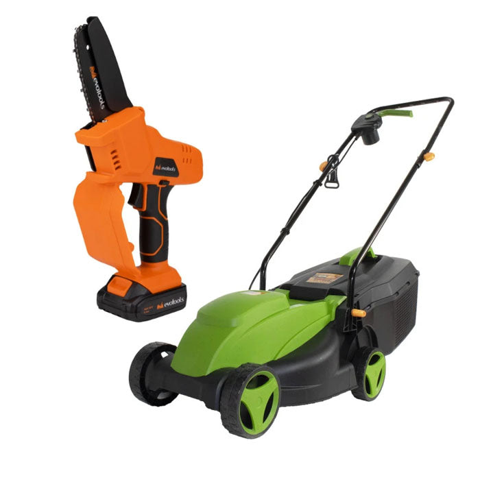 Pachet Mini Ferăstrău cu Acumulator EvoTools 20 V + Mașină de Tuns Iarbă ProCraft - Ofertă
