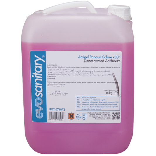 Antigel pentru Panouri Solare -30 °C, 10 kg - Protecție Anticorozivă, Efect Antialgă și Floculant
