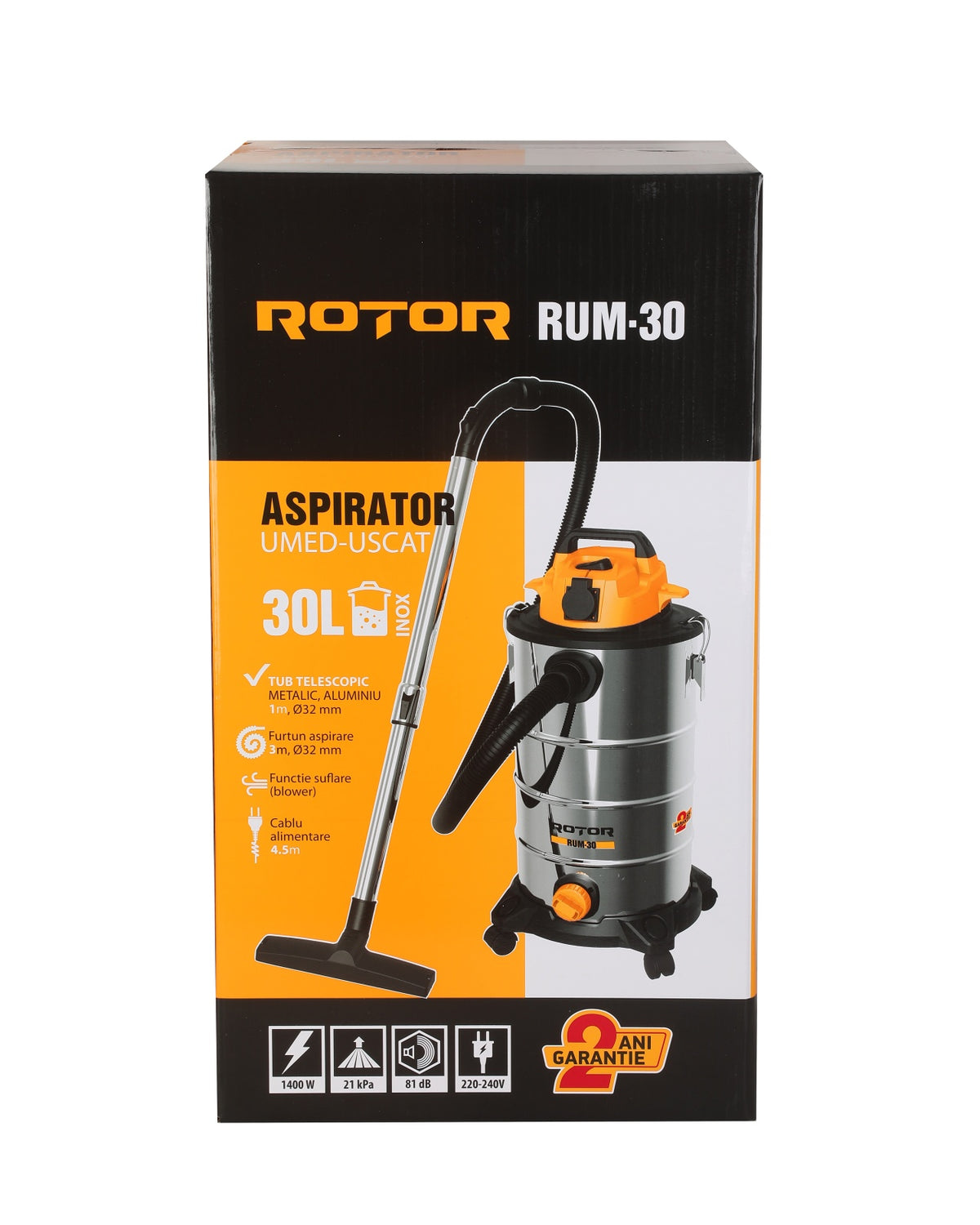 Aspirator umed-uscat 30 L, 1400 W, 21 kPa ROTOR RUM-30