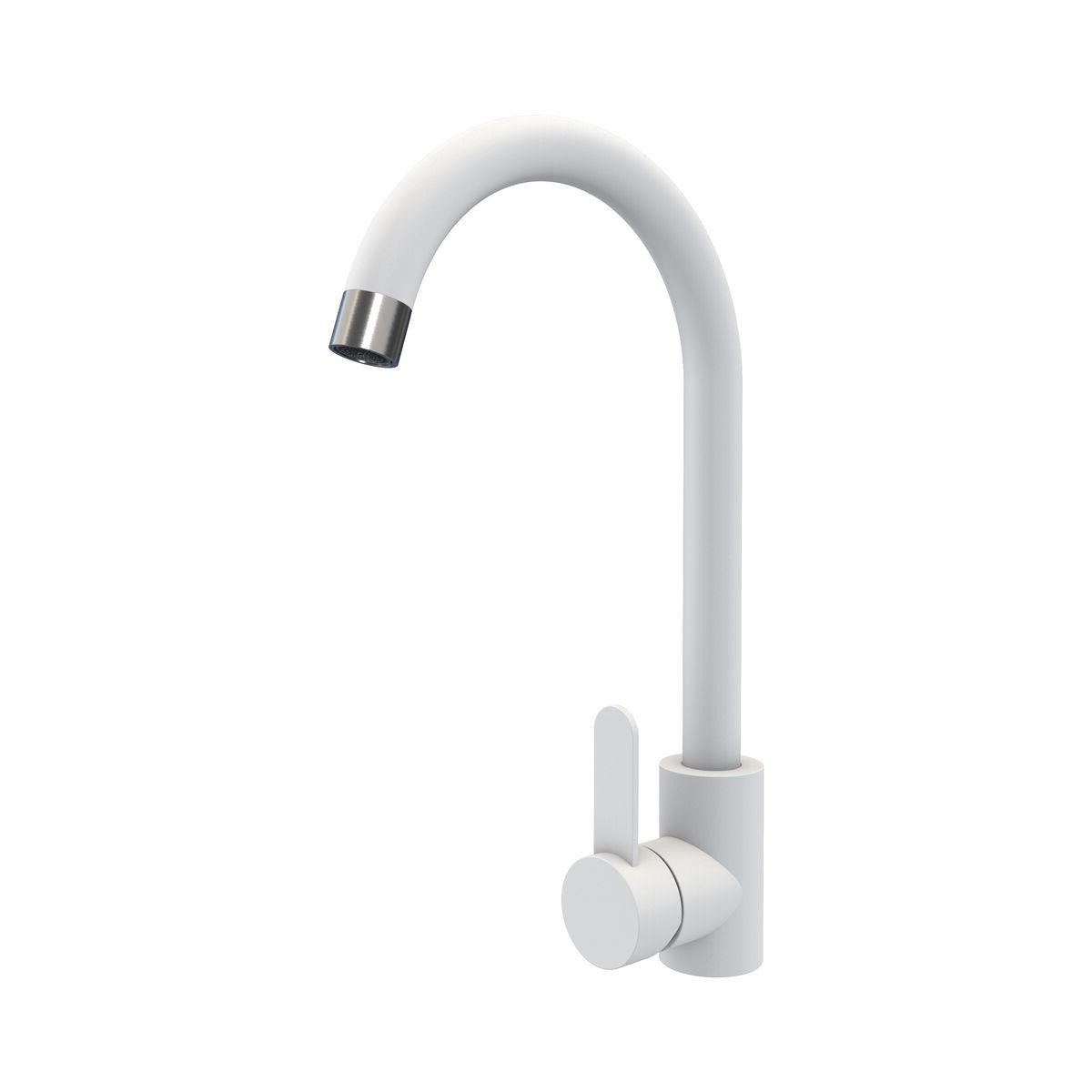 Baterie Bucătărie Germece 3008A Albă - Design Modern și Elegant, Flux Constant de Apă