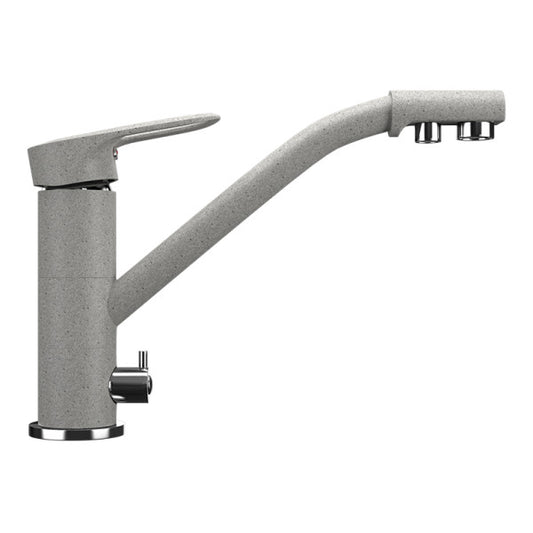 Baterie Bucătărie Ulgran U-010 - Culoare Gri Deschis, Filtru de Conectare, Design Minimalist