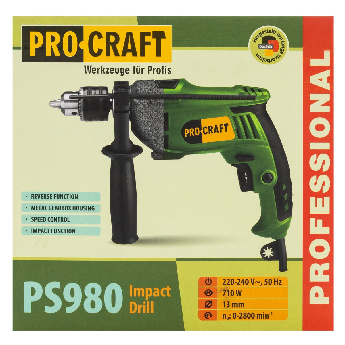 Bormasina cu percutie , ProCraft PS980 , 710w