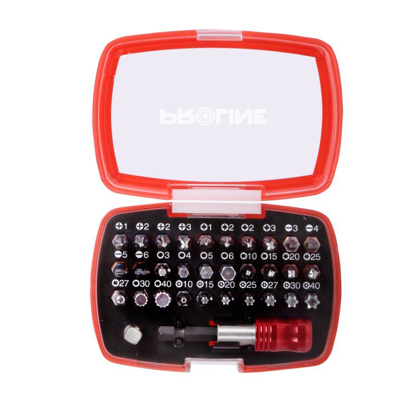 Set Vârfuri Șurubelniță Proline 32 Piese - Oțel S2, Plate, PH, PZ, Torx, Hex, Adaptor 1/4 inch