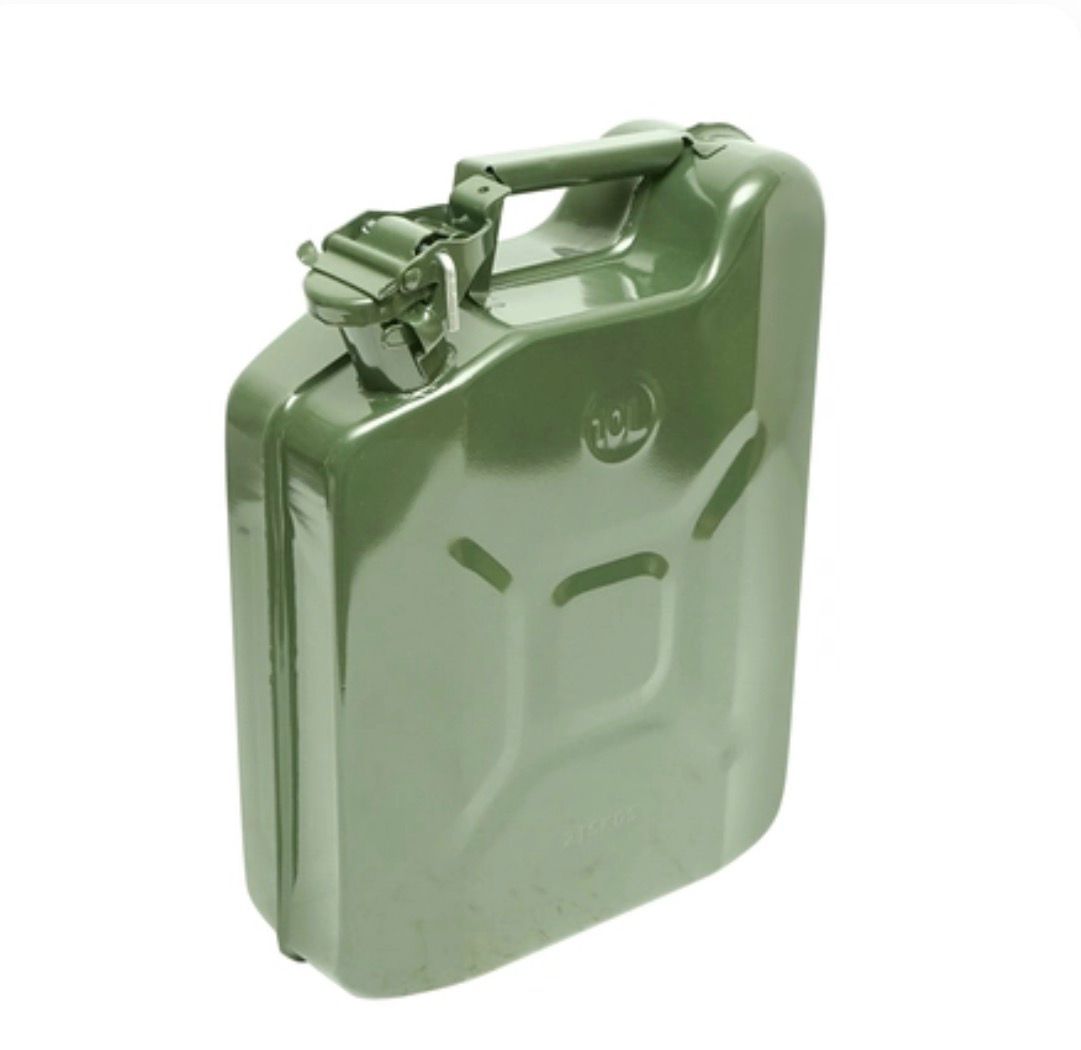 Canistră Metalică pentru Combustibil EvoTools 10 L - Tablă Oțel 0,8 mm, Omologată UN, Benzină