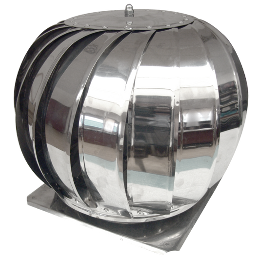 Capac Terminal Coș de Fum Rotativ Inox cu Talpă Ø 200 mm - Direcționare Fum, Protecție la Vânt