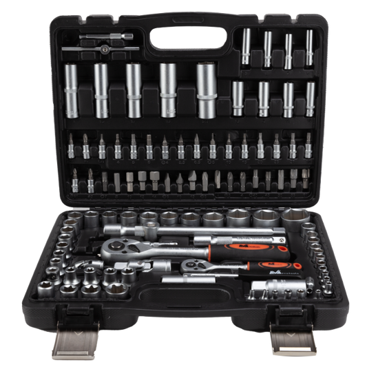 Trusă Chei Tubulare 108 Bucăți - Prindere 1/4" și 1/2", Set Complet pentru Atelier