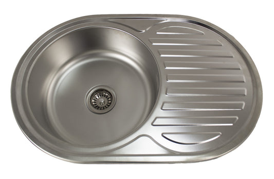 Chiuvetă Bucătărie Inox MIXXUS Z7750-08-180D - Ovală, Oțel Inoxidabil, Ușor de Curățat
