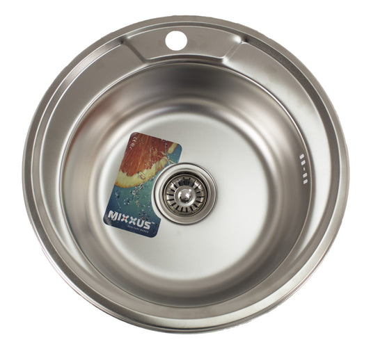 Chiuvetă Bucătărie Inox MIXXUS Z490-06-170E - Diametru 490 mm, Rotundă, Anticorozivă