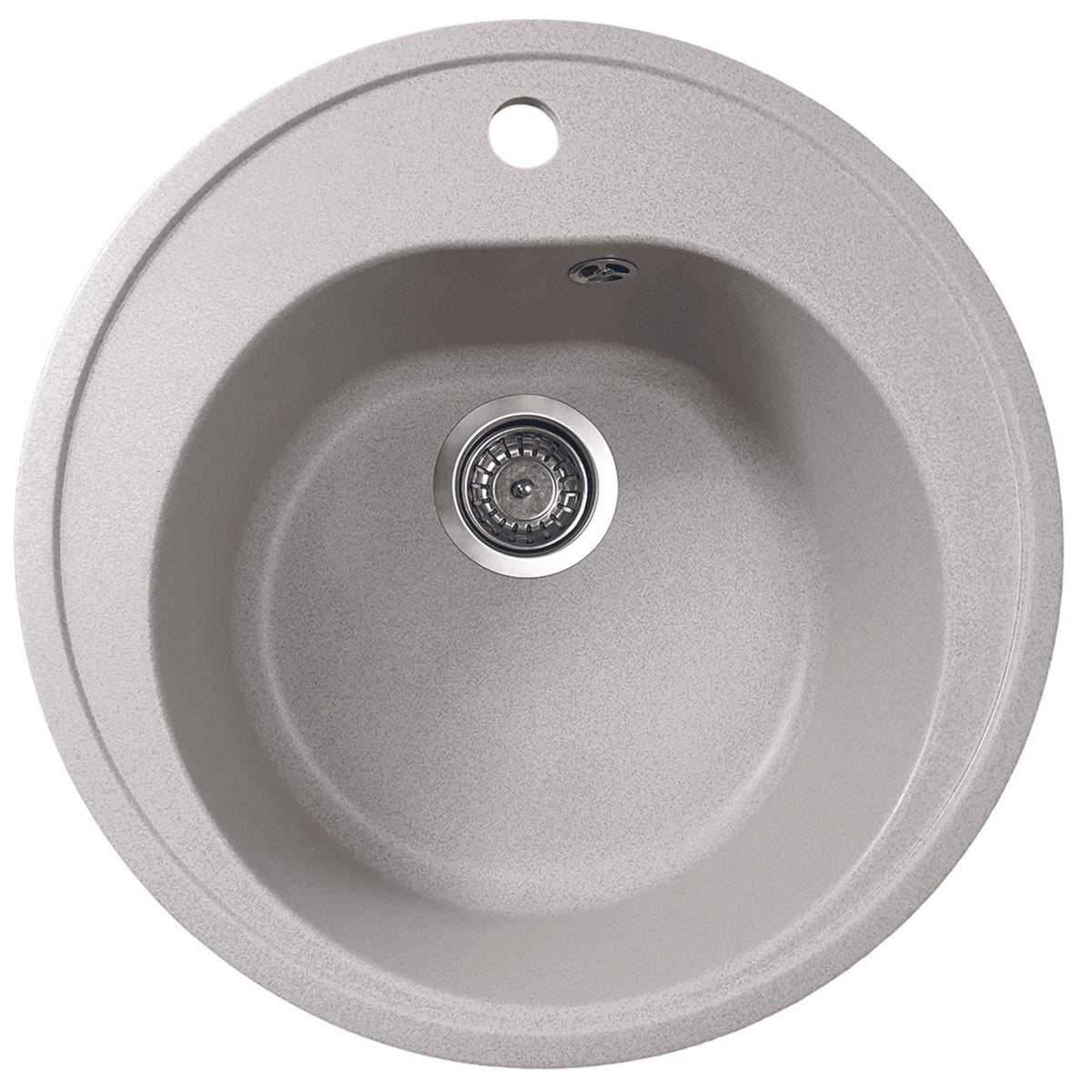 Chiuvetă Bucătărie Elefant Luna 510 Safari Bej - 510 x 510 mm, Cuvă Ø 380 mm, Sifon Inclus