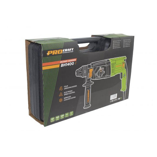 Rotopercutor ProCraft BH1400 - 1400 W, Impact 3,0 J, 900 rot/min, Foraj și Demolare