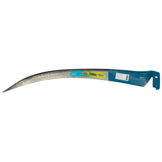 Coasă Rusească 700 mm Cod 211010 - Oțel T8A Tratat Termic, 45 HRC, Protecție Lamă din Plastic