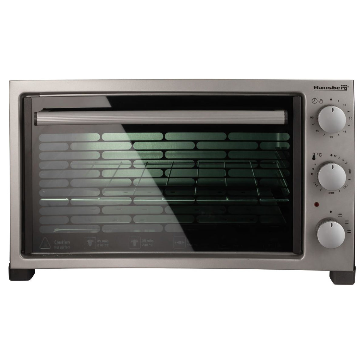 Cuptor Electric Hausberg 38 L Negru - 1420 W, Rezistență Sus și Jos, Timer, Termostat, 2 Tăvi