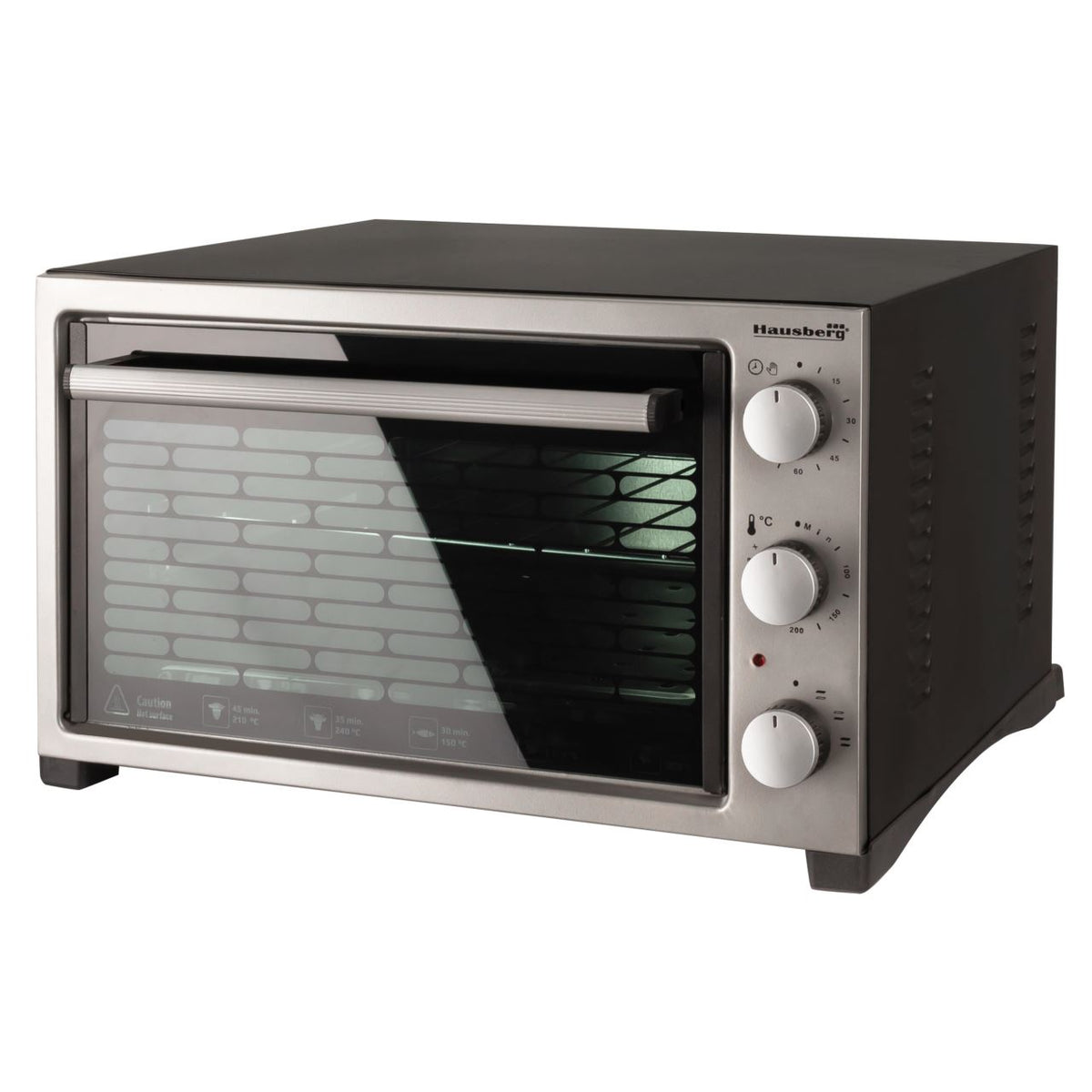 Cuptor Electric Hausberg 38 L Negru - 1420 W, Rezistență Sus și Jos, Timer, Termostat, 2 Tăvi