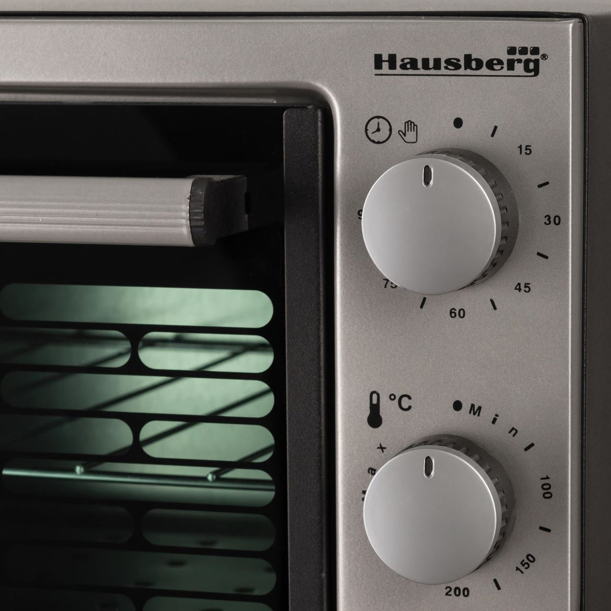 Cuptor Electric Hausberg 38 L Negru - 1420 W, Rezistență Sus și Jos, Timer, Termostat, 2 Tăvi