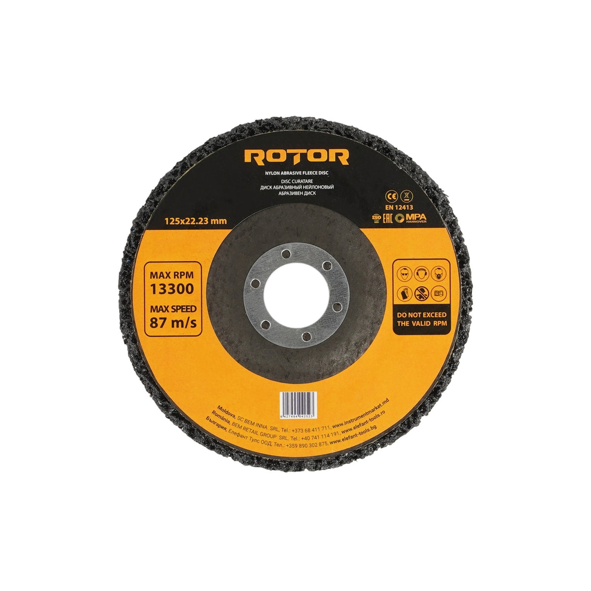 Disc abraziv pentru indepartarea vopselei din lemn si fier 125 X 22.2 TYPE CORAL granulatie 80 ROTOR