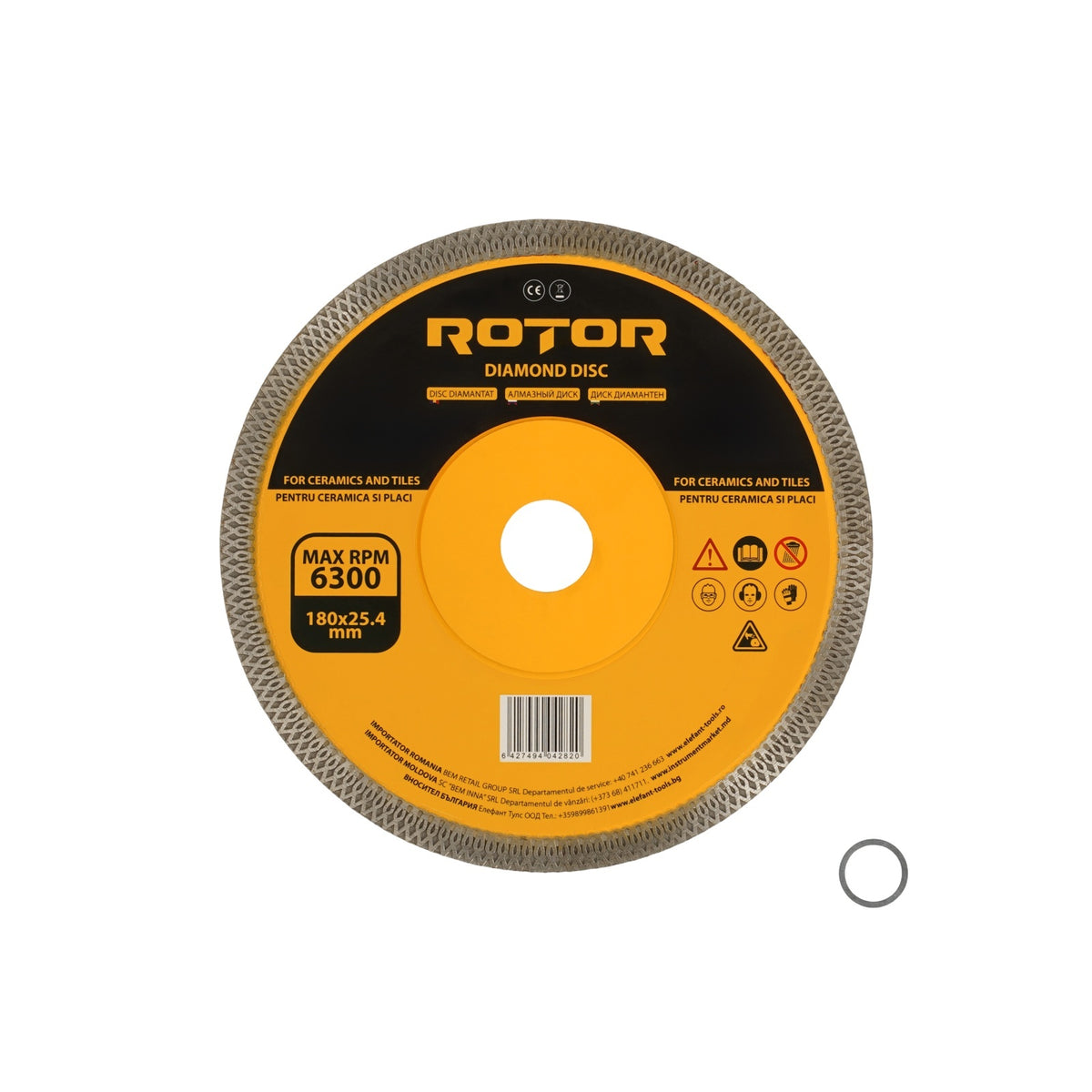 Disc diamantat pentru ceramica ultra subtire ROTOR 180*25,4