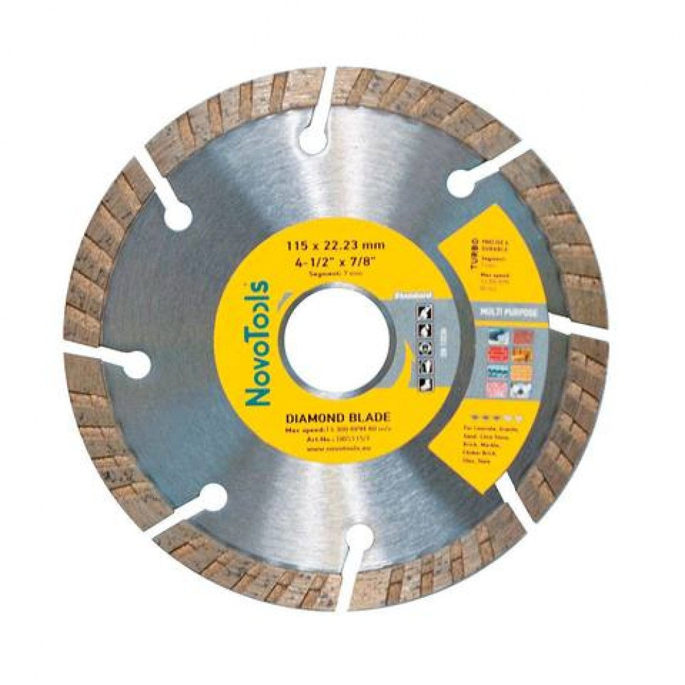 Disc Diamantat NovoTools Standard Turbo Ø 230 x 7 x 22,23 mm - Tăiere Materiale Construcții