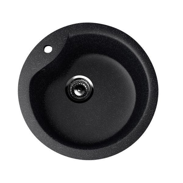 Chiuvetă Bucătărie Ecostone ES-12-308 - Compozit Negru Mat, Rezistentă la Zgârieturi și Pete