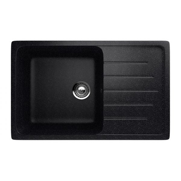 Chiuvetă Bucătărie Ecostone ES-19-308 - Compozit, Culoare Neagră, Durabilă, Design Modern