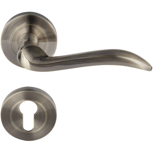 Mâner de Ușă Selena EvoTools cu Rozetă pentru Cilindru - Bronz Antic, Rozetă Ø 54 mm