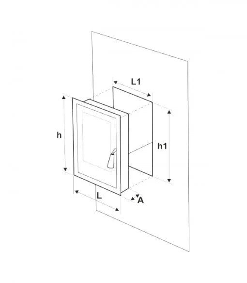 Ușă Șemineu cu Geam Model Fagure 360 x 480 mm - Fixare cu Cleme, Grătar Inclus, Fontă