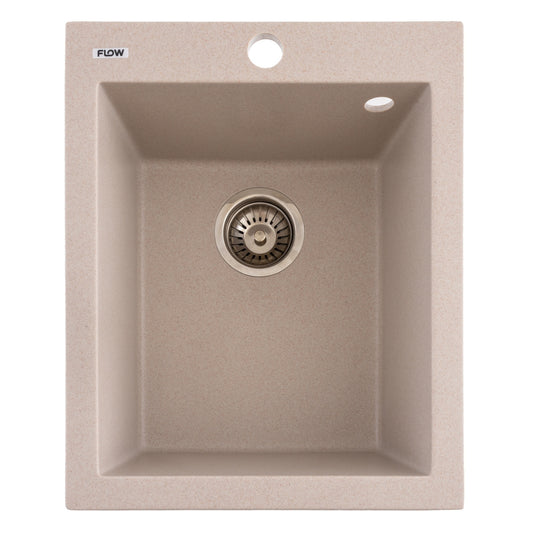 FCB-4149BA/1, Chiuveta de bucatarie din granit cu o cuva, seria BOARD, Avena, 410x495x190 mm, FLOW
