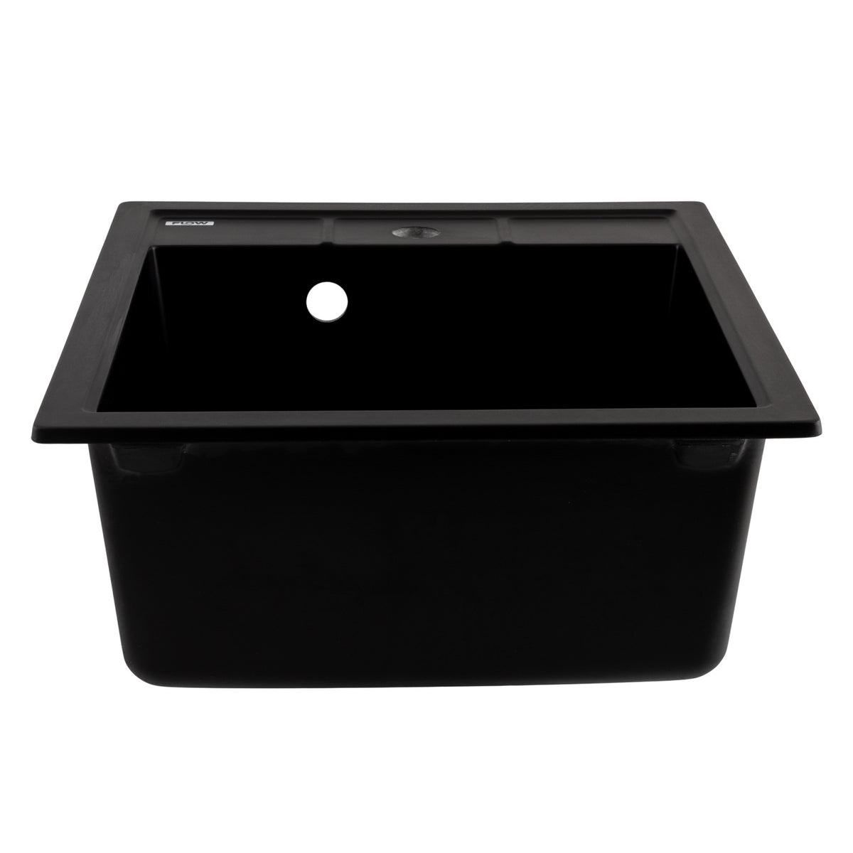 FCB-4651BBA/1, Chiuveta de bucatarie din granit cu o cuva, seria BRICK, Black/Anthracite, 460x495x190 mm, FLOW