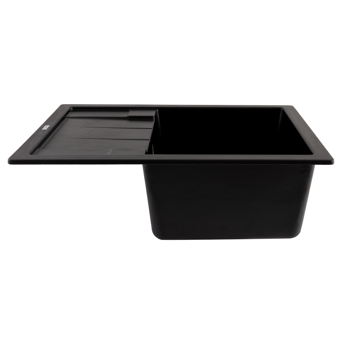 FCB-6449ABA/1T, Chiuveta de bucatarie din granit cu o cuva si scurgator, seria ANILA, Black/Anthracite, 645x495x200 mm, FLOW