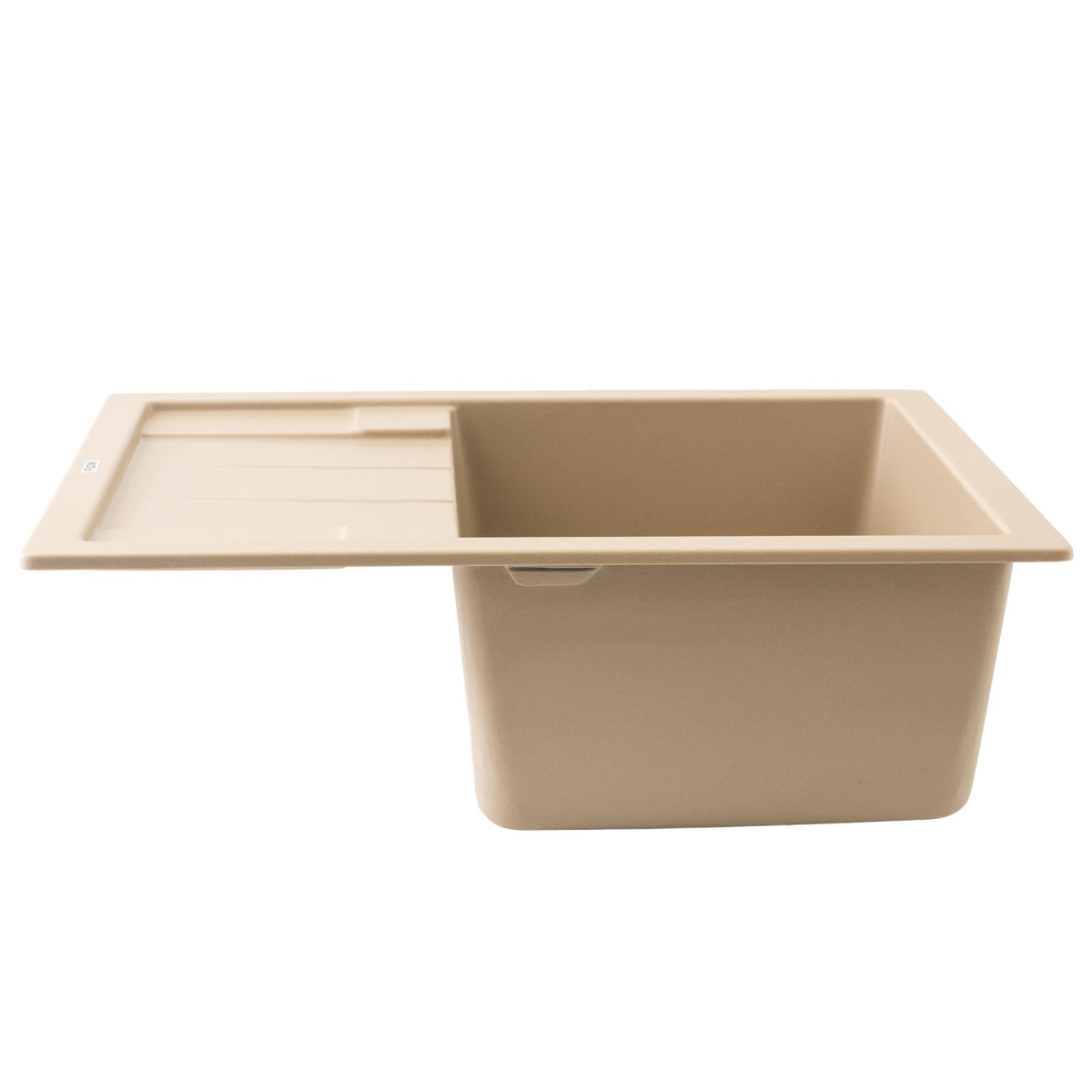 FCB-6449AS/1T, Chiuveta de bucatarie din granit cu o cuva si scurgator, seria ANILA, Sahara, 645x495x200 mm, FLOW