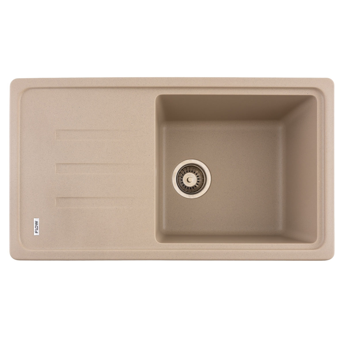 FCB-7843SLS/1T, Chiuveta de bucatarie din granit cu o cuva si scurgator, seria SLIM LONG, Sahara, 780x435x200 mm, FLOW