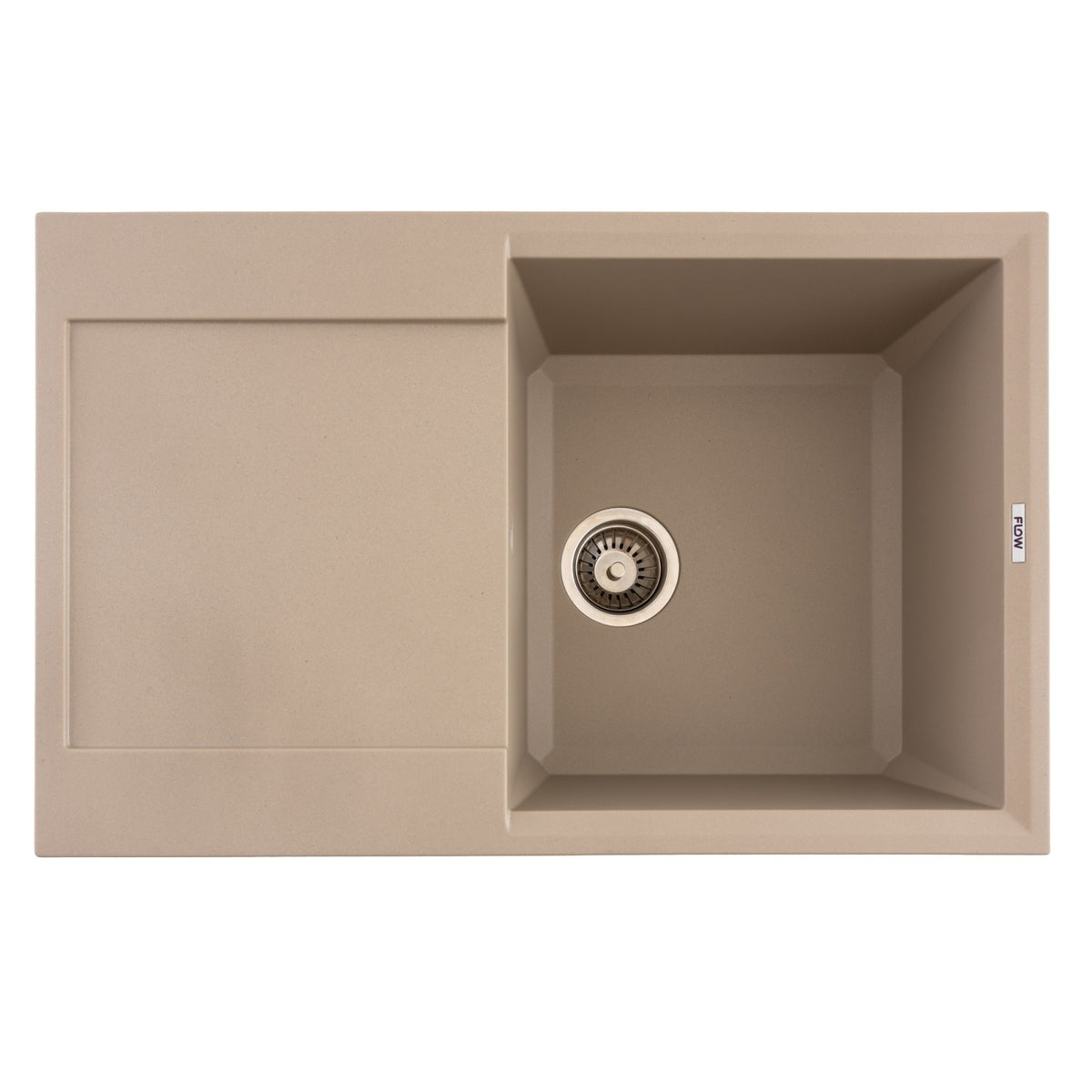 FCB-7849HS/1T, Chiuveta de bucatarie din granit cu o cuva si scurgator, seria HORIZON, Sahara, 780x495x230 mm, FLOW