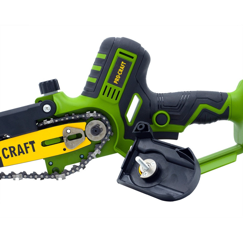 Fierastrau electric cu lant pe acumulator PROCRAFT PKA32Li, 20 V / 4 Ah, Brushless, lame 6" si 8", acumulator si incarcator incluse