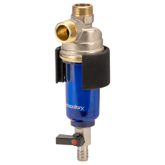 Filtru Antimagnetita cu Vas Transparent, Sita Inox si Purjare Evosanitary.