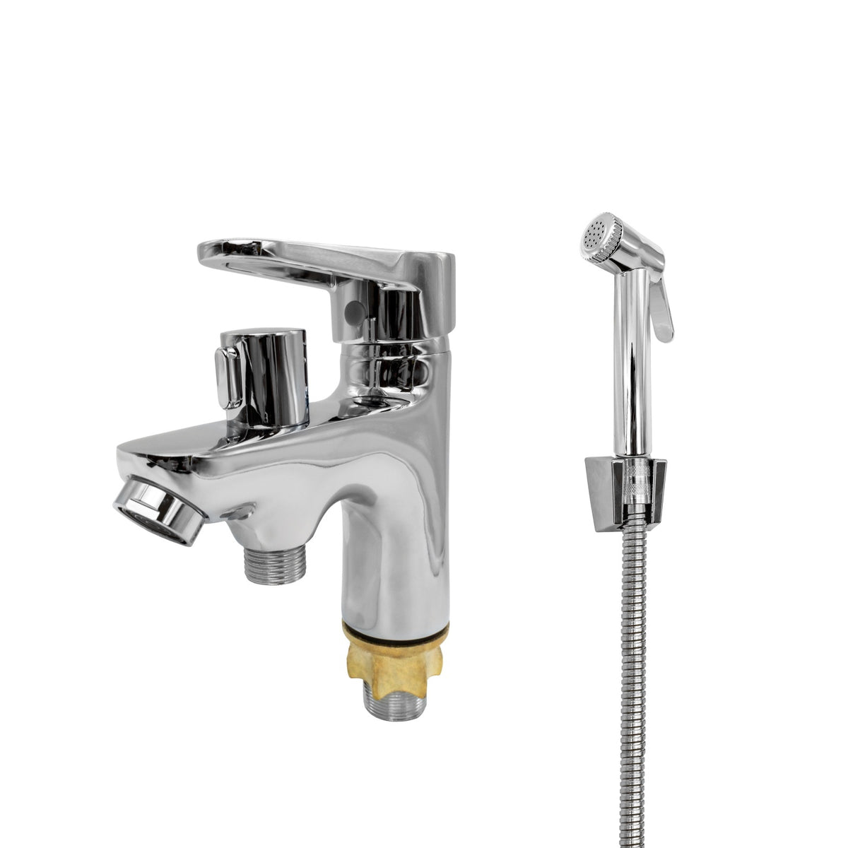 FL 069-401ZC, Baterie lavoar cu cap bideu, zinc, crom, FLOW