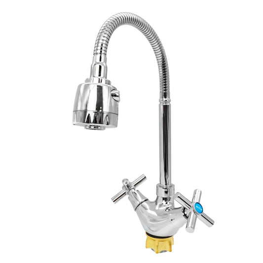 FL TE-535ZB, Baterie bucatarie cu pipa flexibila 2 functii, zinc, crom, FLOW