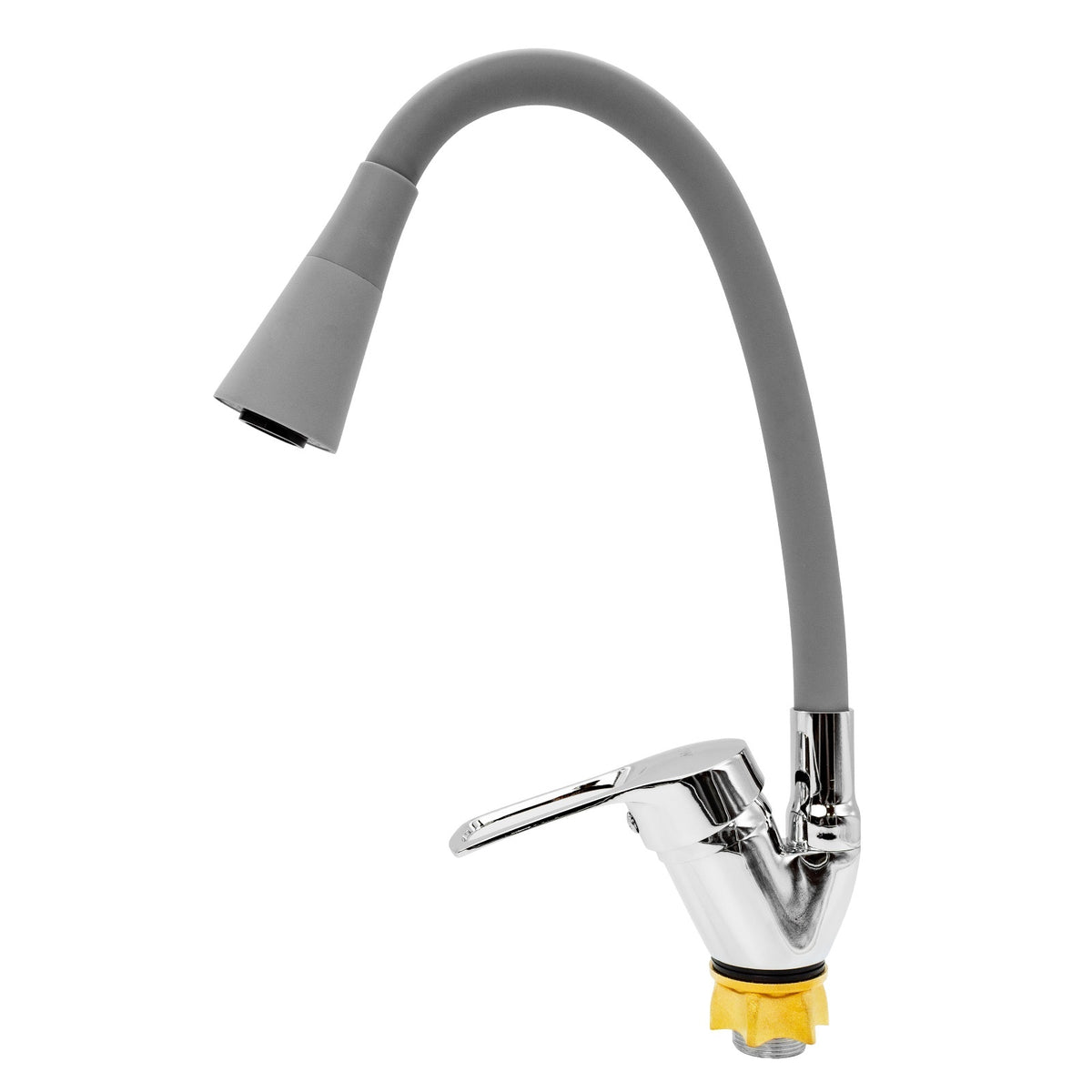 FL XI-CG452ZG, Baterie bucatarie cu pipa flexibila 2 functii, zinc, Gri/Crom, FLOW
