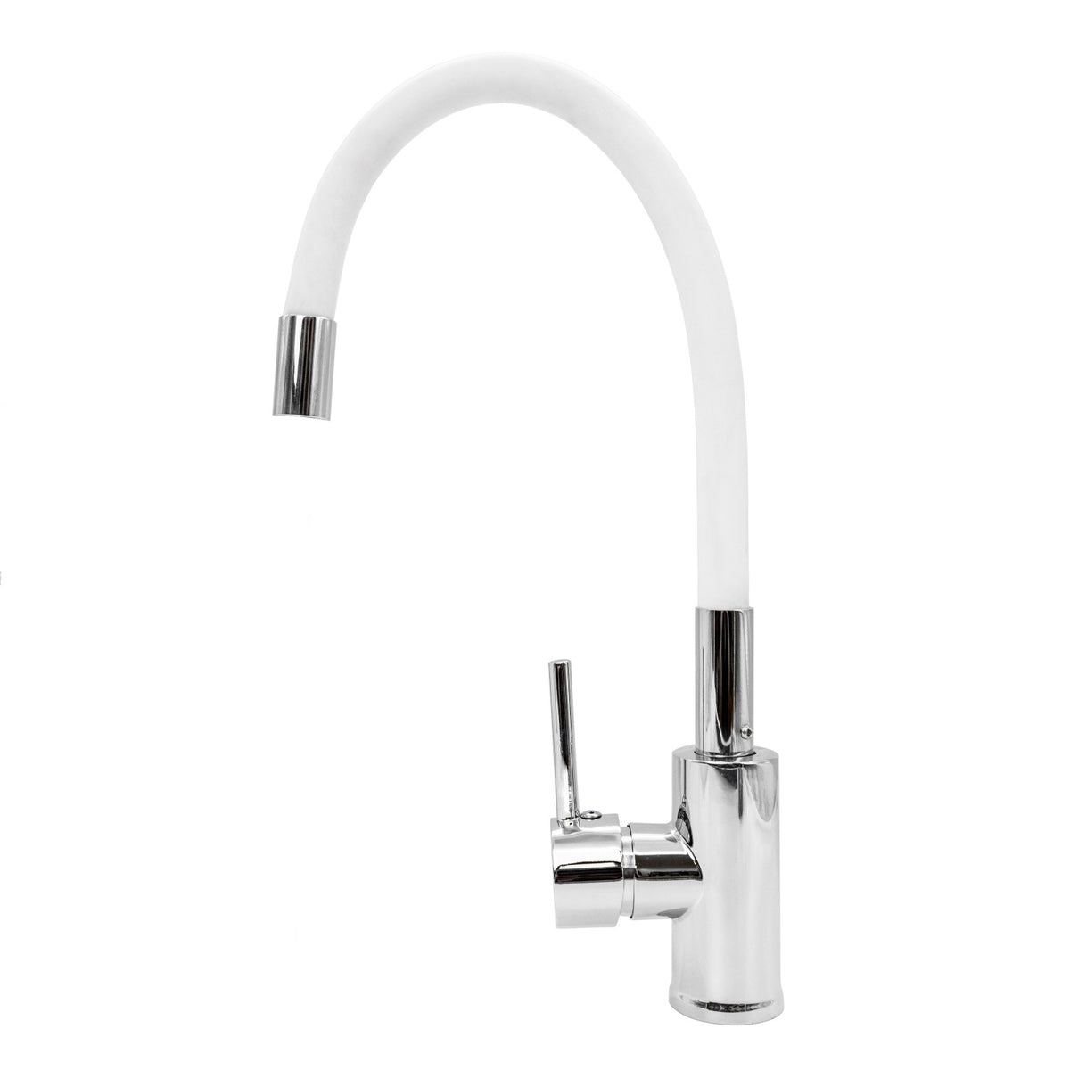 FL XI-CW451ZW, Baterie bucatarie cu pipa flexibila, zinc, alb, FLOW
