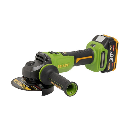 Flex polizor unghiular pe acumulator PROCRAFT PWA220, 1 × acumulator 20V / 4Ah, Brushless, 10000 rot/min