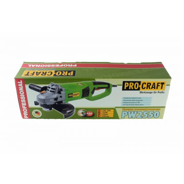 Polizor Unghiular Flex ProCraft PW 2550 - 2,55 kW, 6500 rot/min, Disc 230 mm, Mâner 180 Grade